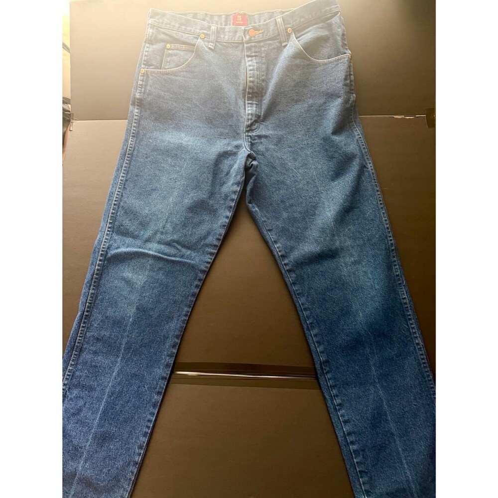 Wrangler 31MWZDN Cowboy Cut Jeans 38x34 Rigid Indigo Blue 100% Cotton - Picture 1 of 9